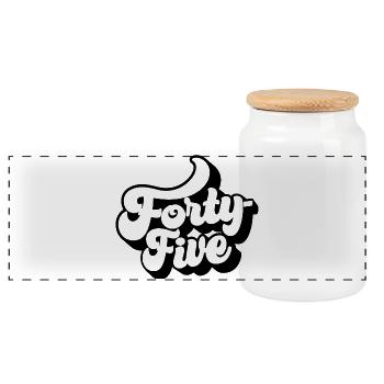 Forty-five 45th Birthday Men Women 45 Years Old - Panoramic Cookie Jar with Wooden Lid - white - Front