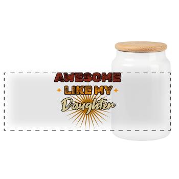 Awesome like my Daughter - Panorama Keksdose mit Holzdeckel - Weiß - Vorne