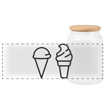Je n’ai jamais mangé de crème glacée - Boîte à biscuits avec couvercle en bois - blanc - Devant