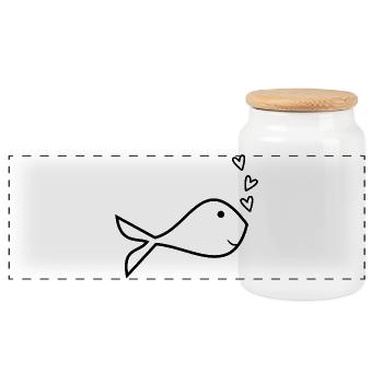 RETIREMENT. HAPPY RETIREMENT. HAPPY RETIREMENT. HEART - Panoramic Cookie Jar with Wooden Lid - white - Front