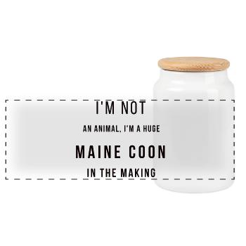 I'm not an animal - Huge Maine Coon - Boîte à biscuits avec couvercle en bois - blanc - Devant