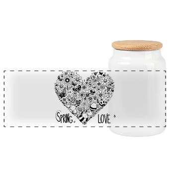 spring love - Panorama Keksdose mit Holzdeckel - Weiß - Vorne