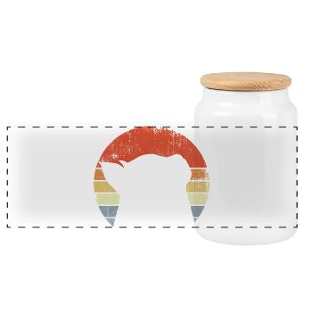Croquis de chat Look Vintage - Boîte à biscuits avec couvercle en bois - blanc - Devant