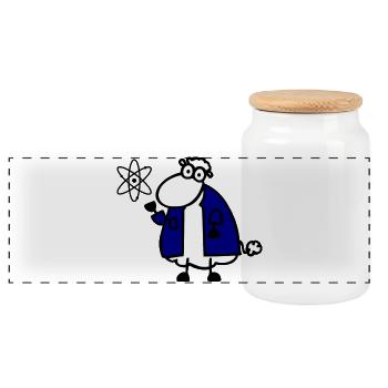 Physique - Boîte à biscuits avec couvercle en bois - blanc - Devant