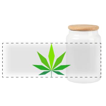 Cannabis - Panorama Keksdose mit Holzdeckel - Weiß - Vorne