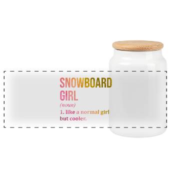 Snowboarden - Panorama Keksdose mit Holzdeckel - Weiß - Vorne