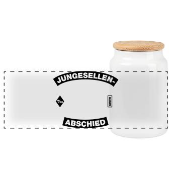 Cadre d’enterrement de vie de garçon (Bachelor Party MC Rocker Design) - Boîte à biscuits avec couvercle en bois - blanc - Devant