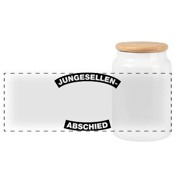 Bachelor Party Frame Element 1C (MC-Style) - Panoramic Cookie Jar with Wooden Lid - white - Front