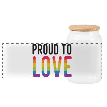 LGBT Pride Month - Stolz zu lieben - Panorama Keksdose mit Holzdeckel - Weiß - Vorne