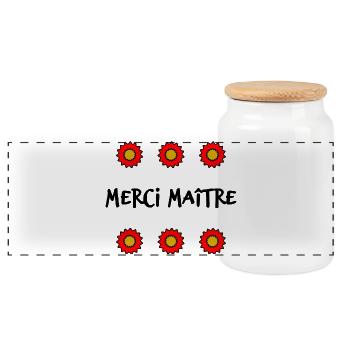 MEISTER. MEISTER. VIELEN DANK. DANKE, MEISTER. MEISTER - Panorama Keksdose mit Holzdeckel - Weiß - Vorne