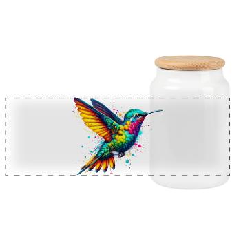 Kolibri - Panorama Keksdose mit Holzdeckel - Weiß - Vorne