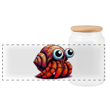 Bernard-l'ermite - Boîte à biscuits avec couvercle en bois - blanc - Devant