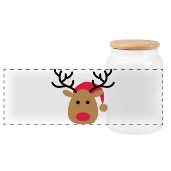 Noël - Boîte à biscuits avec couvercle en bois - blanc - Devant