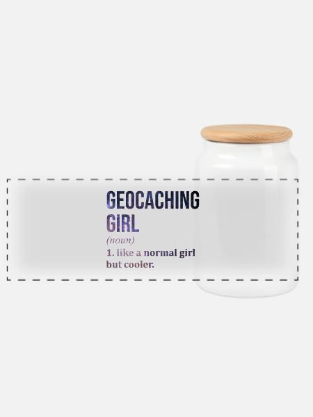 Geocaching Geocaching Geocaching - Panorama Keksdose mit Holzdeckel - Weiß