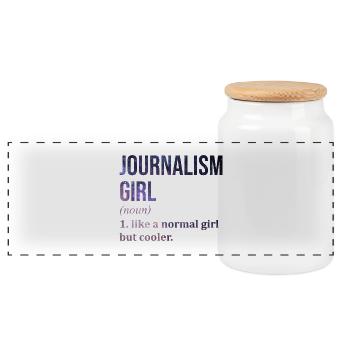 journalisme - Boîte à biscuits avec couvercle en bois - blanc - Devant