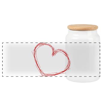 HEART. CHRISTMAS. COUPLE. VALENTINE'S DAY. JUST MARRIED. - Panoramic Cookie Jar with Wooden Lid - white - Front