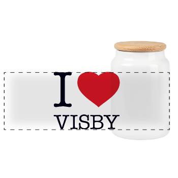 J’ADORE VISBY - Boîte à biscuits avec couvercle en bois - blanc - Devant