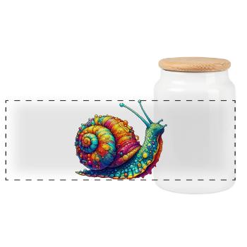 Escargot - Boîte à biscuits avec couvercle en bois - blanc - Devant