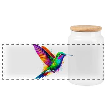 Kolibri - Panorama Keksdose mit Holzdeckel - Weiß - Vorne