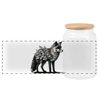 Waldfuchs – Proximité mystique avec la nature - Boîte à biscuits avec couvercle en bois - blanc - Devant