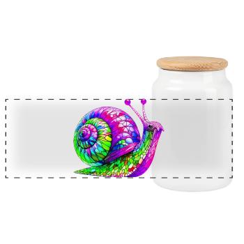 Escargot - Boîte à biscuits avec couvercle en bois - blanc - Devant