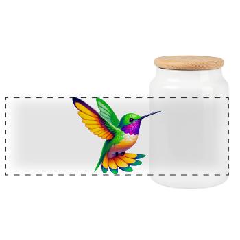 Kolibri - Panorama Keksdose mit Holzdeckel - Weiß - Vorne