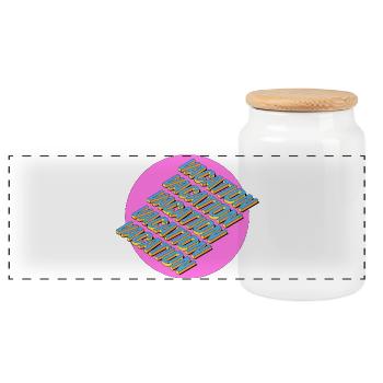 Vacation – 3D Retro Schriftzug - Panorama Keksdose mit Holzdeckel - Weiß - Vorne