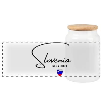 Slovenian Pride, Flagge von Slowenien - Panorama Keksdose mit Holzdeckel - Weiß - Vorne