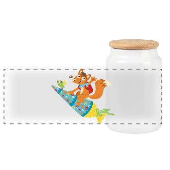 Renard des inscriptions à l’école, hourra, je suis un écolier ! - Boîte à biscuits avec couvercle en bois - blanc - Devant