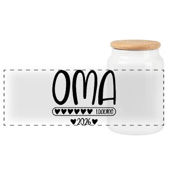 Oma 2026 loading - Panorama Keksdose mit Holzdeckel - Weiß - Vorne