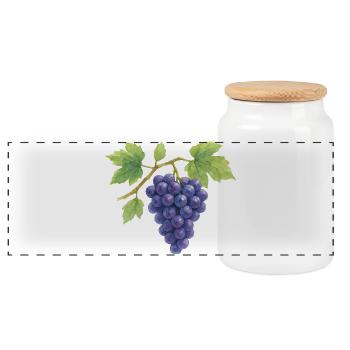 Grapes watercolor illustration - Panoramic Cookie Jar with Wooden Lid - white - Front