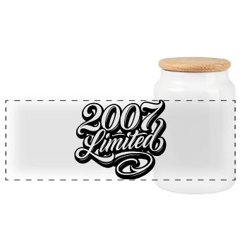 2007 Limited Edition 18 Geburtstag - Panorama Keksdose mit Holzdeckel - Weiß - Vorne