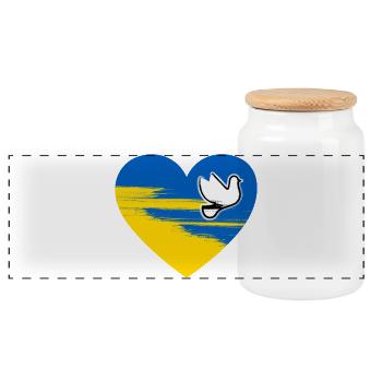 Ukraine Peace Heart Design - Boîte à biscuits avec couvercle en bois - blanc - Devant