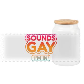 Ça a l’air gay dans lequel je suis - Boîte à biscuits avec couvercle en bois - blanc - Devant