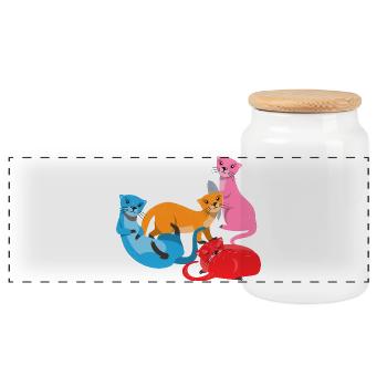 Loutre de mer dessin animé loutre - Boîte à biscuits avec couvercle en bois - blanc - Devant