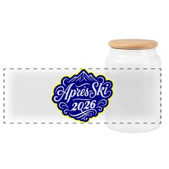 Apres-Ski 2026 - Panorama Keksdose mit Holzdeckel - Weiß - Vorne
