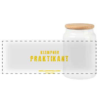 Plumber Intern Plumbing Internship Tinsmith - Panoramic Cookie Jar with Wooden Lid - white - Front