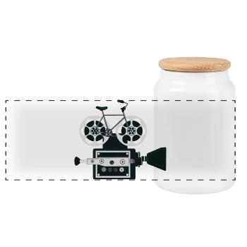 Design von Fahrradrollenfilmen | Radfotografie Kunst - Panorama Keksdose mit Holzdeckel - Weiß - Vorne