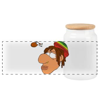 KNOLLE Dream about Chicken Dinner - Boîte à biscuits avec couvercle en bois - blanc - Devant