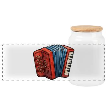 Akkordeon Farbspiel Retro - Panorama Keksdose mit Holzdeckel - Weiß - Vorne