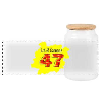Map Lot et Garonne 47 - Panoramic Cookie Jar with Wooden Lid - white - Front