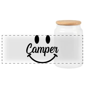 Camper Smile - Panorama Keksdose mit Holzdeckel - Weiß - Vorne