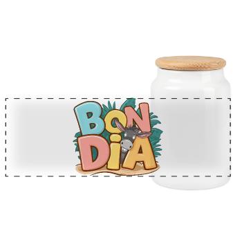 Geschenk Katalanische Kultur Gut Dia Ausdruck Region - Panorama Keksdose mit Holzdeckel - Weiß - Vorne