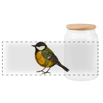 Great illustration in nature design - Panoramic Cookie Jar with Wooden Lid - white - Front