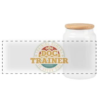 Chiens Chien Amoureux Chien Propriétaire Cadeau - Boîte à biscuits avec couvercle en bois - blanc - Devant