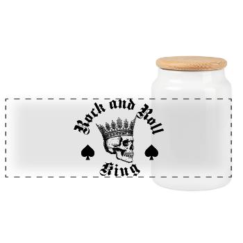 Le roi du rock and roll - Boîte à biscuits avec couvercle en bois - blanc - Devant