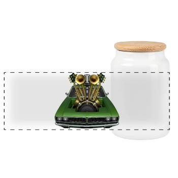 BRASS BAND - sound & vision - Panoramic Cookie Jar with Wooden Lid - white - Front