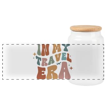 Reisen Urlaub In my Travel Era Weltreise Geschenk - Panorama Keksdose mit Holzdeckel - Weiß - Vorne