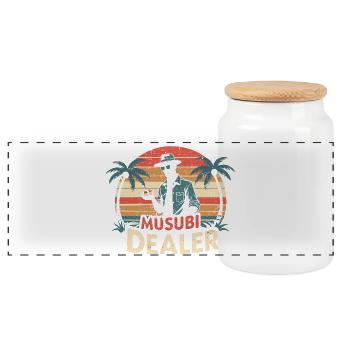 Musubi Dealer - Panorama Keksdose mit Holzdeckel - Weiß - Vorne