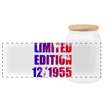 70e anniversaire Édition limitée 12/1955 - Boîte à biscuits avec couvercle en bois - blanc - Devant